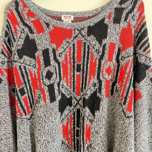Mossimo Supply Womens‎ Sweater L/XL Gray Poncho Cape Batwing Knit Tribal Fringe - Picture 5 of 17
